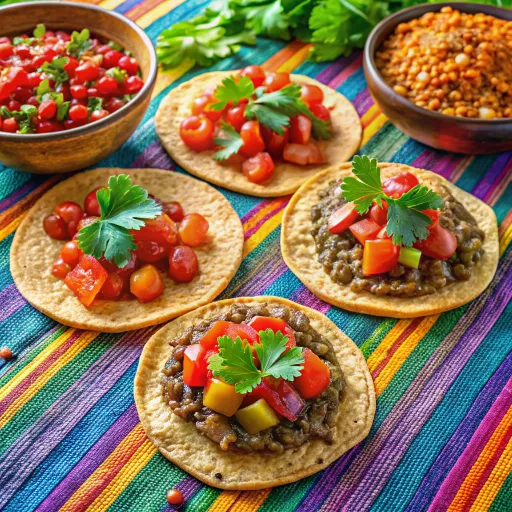 Tacos de Lentejas y Chía con Salsa de Tomate y Cilantro
